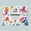 Load image into Gallery viewer, Mermaids - Reusable colouring mat and 10 wipeable pens