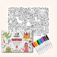 Load image into Gallery viewer, Fairytale - Reusable colouring mat and 10 wipeable pens