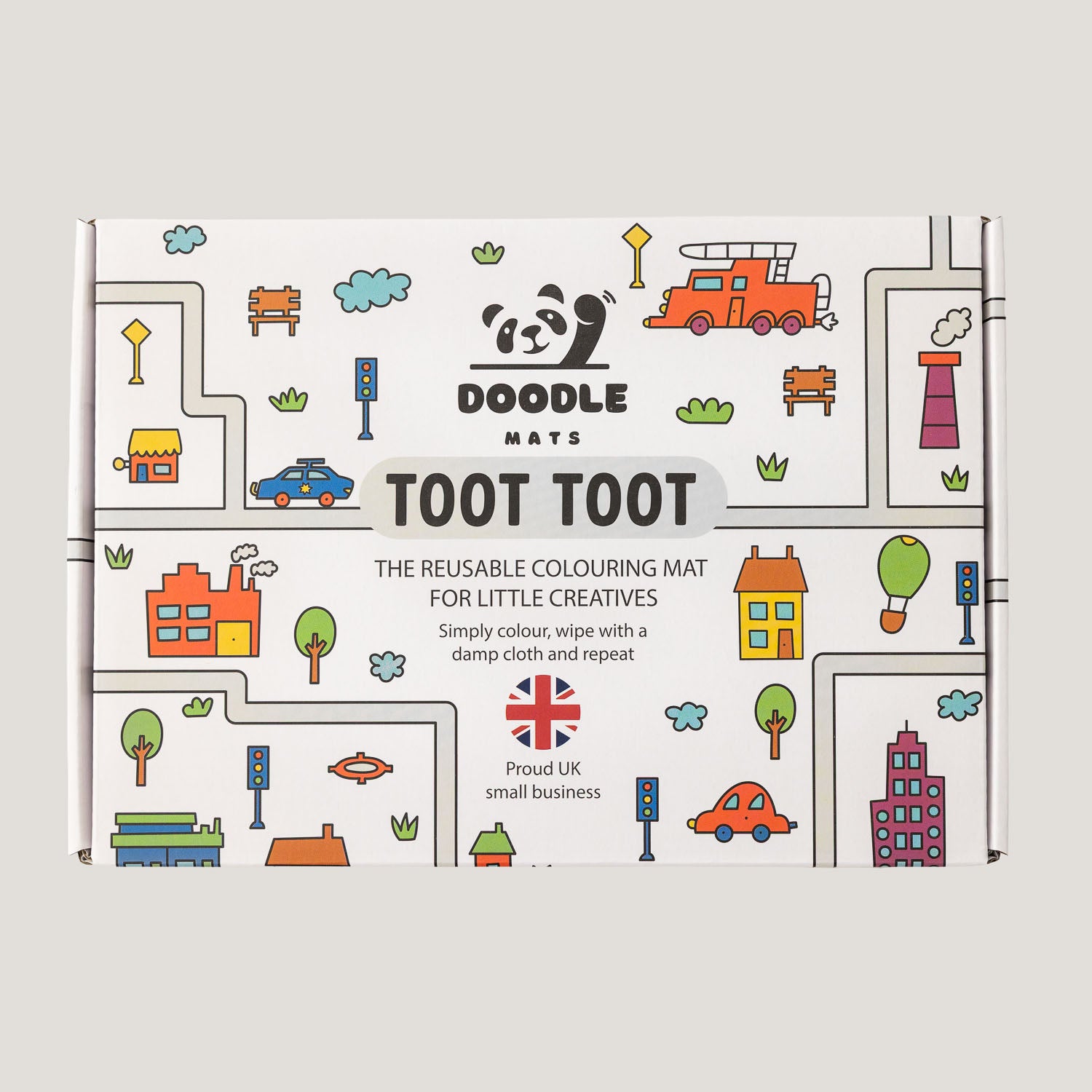 Toot Toot - Reusable colouring mat and 10 wipeable pens