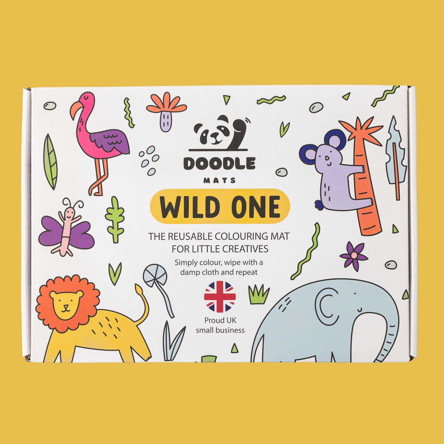 Wild One - Reusable colouring mat and 10 wipeable pens
