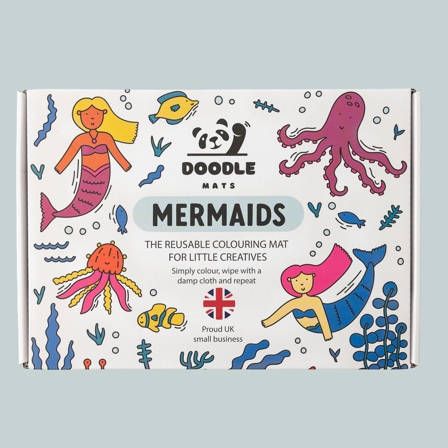 Mermaids - Reusable colouring mat and 10 wipeable pens