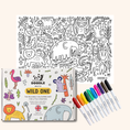 Load image into Gallery viewer, Wild One - Reusable colouring mat and 10 wipeable pens
