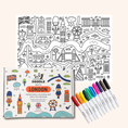 Load image into Gallery viewer, London - Reusable colouring mat and 10 wipeable pens
